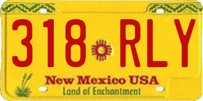 NM license plate 318RLY