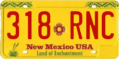 NM license plate 318RNC