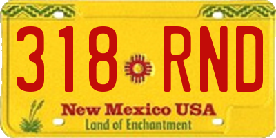 NM license plate 318RND