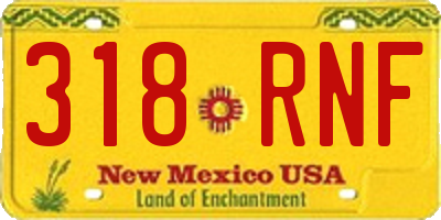 NM license plate 318RNF