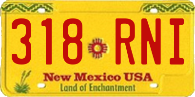 NM license plate 318RNI