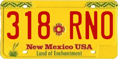NM license plate 318RNO