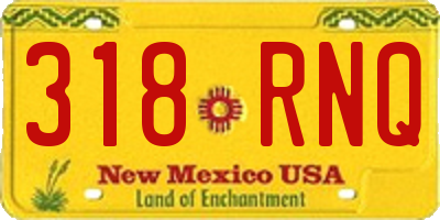 NM license plate 318RNQ