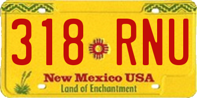 NM license plate 318RNU