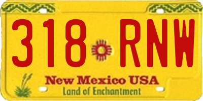 NM license plate 318RNW