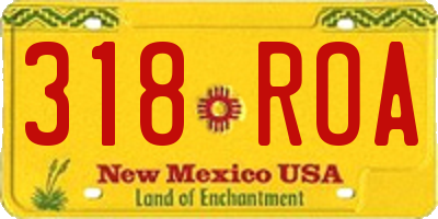 NM license plate 318ROA