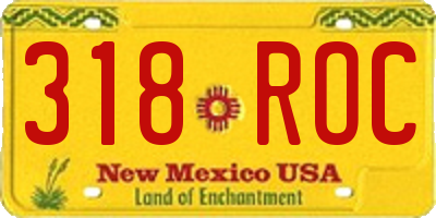 NM license plate 318ROC