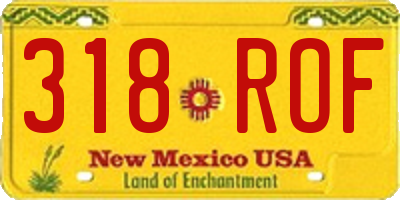 NM license plate 318ROF