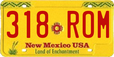 NM license plate 318ROM