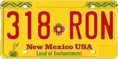 NM license plate 318RON