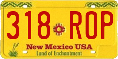 NM license plate 318ROP