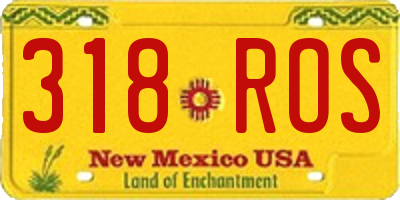 NM license plate 318ROS