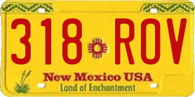 NM license plate 318ROV