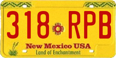 NM license plate 318RPB