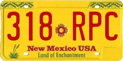 NM license plate 318RPC