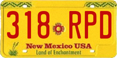 NM license plate 318RPD