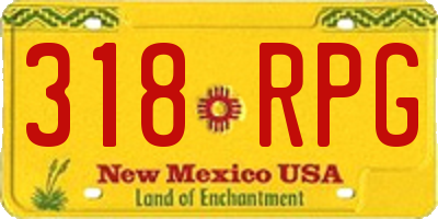 NM license plate 318RPG