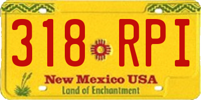 NM license plate 318RPI