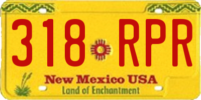 NM license plate 318RPR