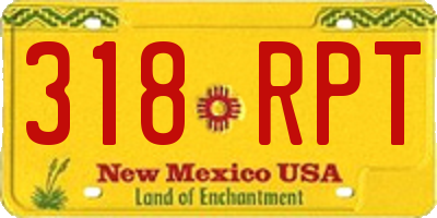 NM license plate 318RPT