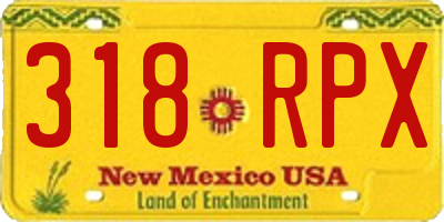 NM license plate 318RPX