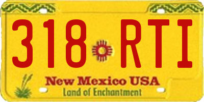 NM license plate 318RTI