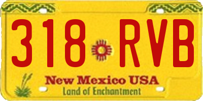 NM license plate 318RVB