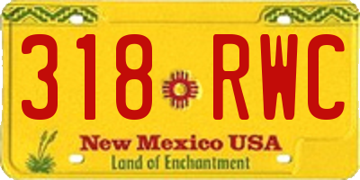 NM license plate 318RWC