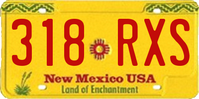 NM license plate 318RXS