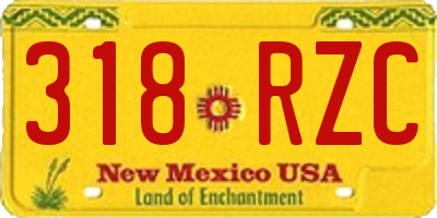 NM license plate 318RZC
