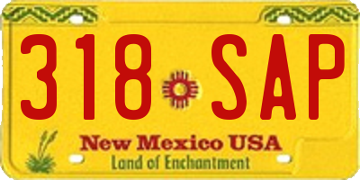 NM license plate 318SAP