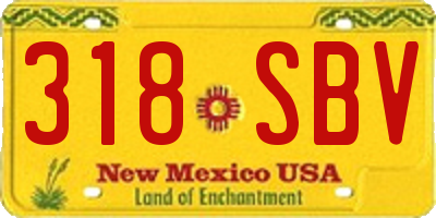 NM license plate 318SBV