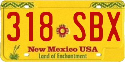NM license plate 318SBX