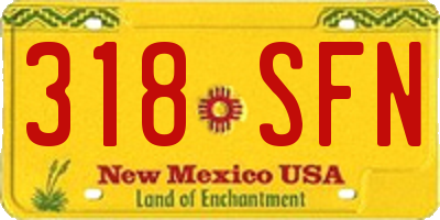 NM license plate 318SFN