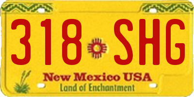 NM license plate 318SHG