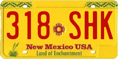 NM license plate 318SHK
