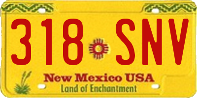 NM license plate 318SNV