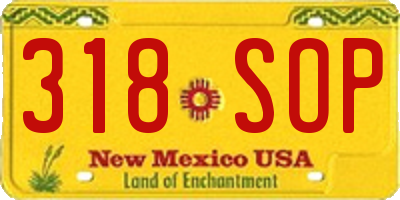 NM license plate 318SOP