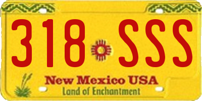 NM license plate 318SSS