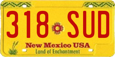 NM license plate 318SUD