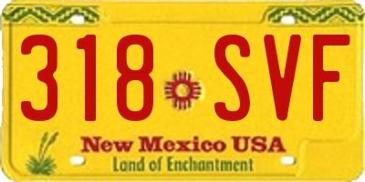 NM license plate 318SVF