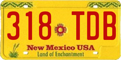 NM license plate 318TDB