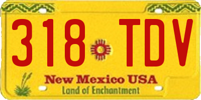 NM license plate 318TDV