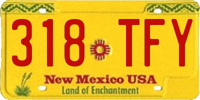 NM license plate 318TFY