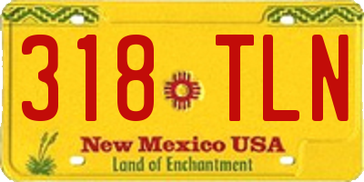 NM license plate 318TLN