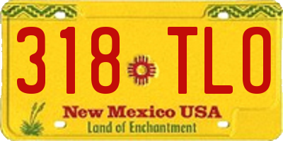 NM license plate 318TLO