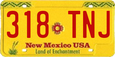 NM license plate 318TNJ