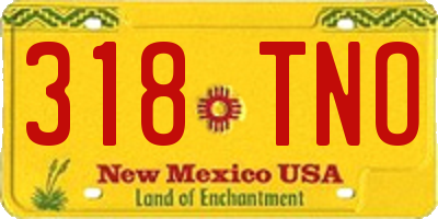 NM license plate 318TNO