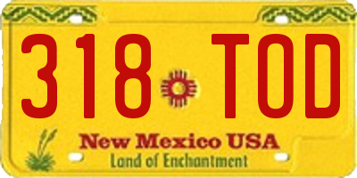 NM license plate 318TOD
