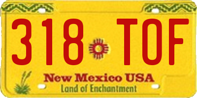 NM license plate 318TOF